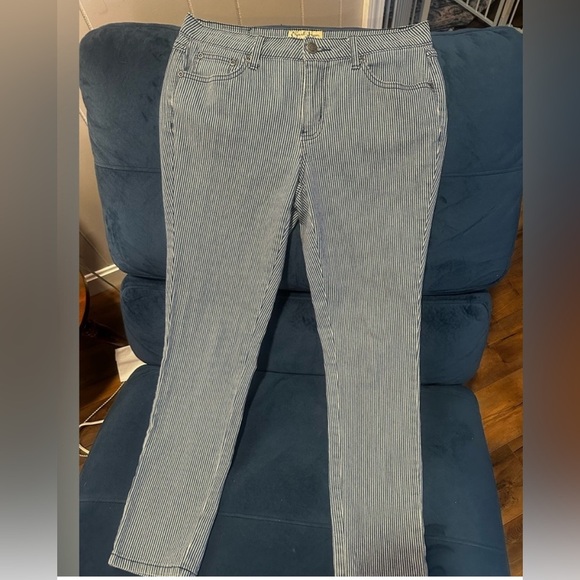 Earl Jeans Denim - Earl Jeans Navy Pinstripe Skinny Pants | Y2K Nautical Retro Stretch Size 6